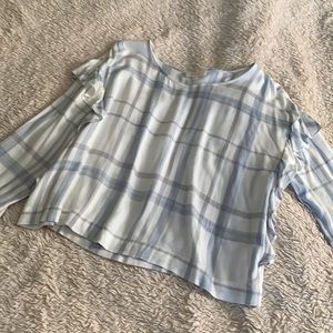 Blue, gray and white plaid size large Vince Camuto
